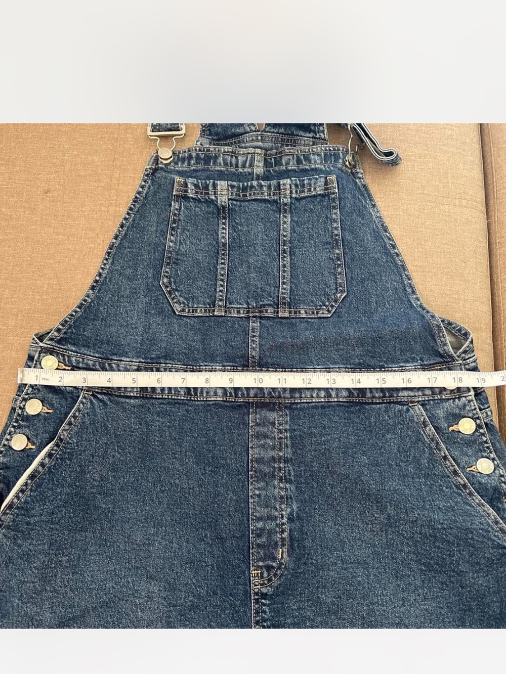 GAP Dark Blue Denim Overall Shorts - Picture 3 of 3